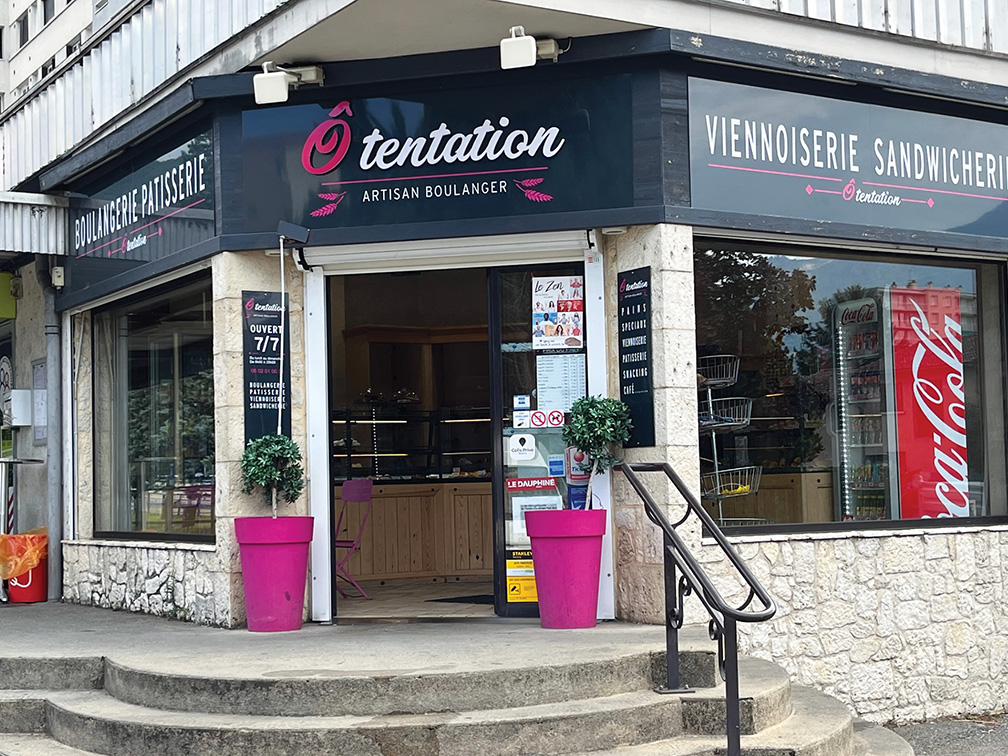 Affichage dynamique dans la boulangerie.